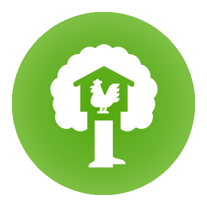 grünes Icon für den Bereich Abenteuerspielätze / Jugendfarmen