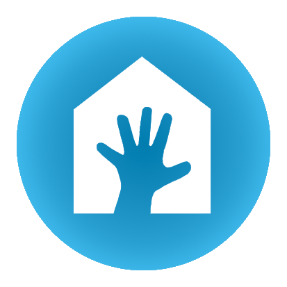 blaues Icon für den Bereich Kinder- / Jugendhäuser